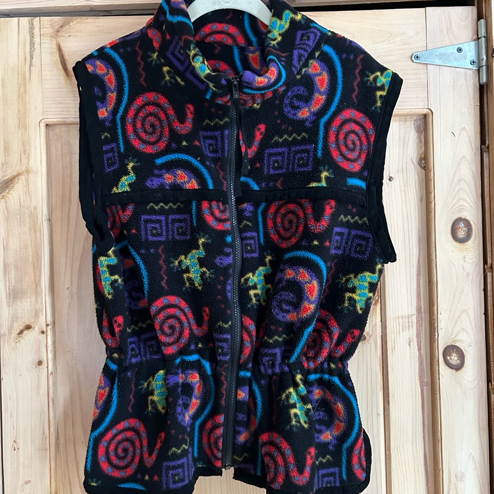 Vintage Retro Fleece Patterned Vest not Patagonia
